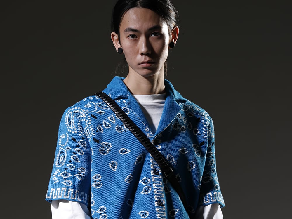 ALANUI 2023SS A garment of the highest class, made with particular care. - LMHS23-022(Bandana Piquet Shirt Blue Swim Multi) - 2-004