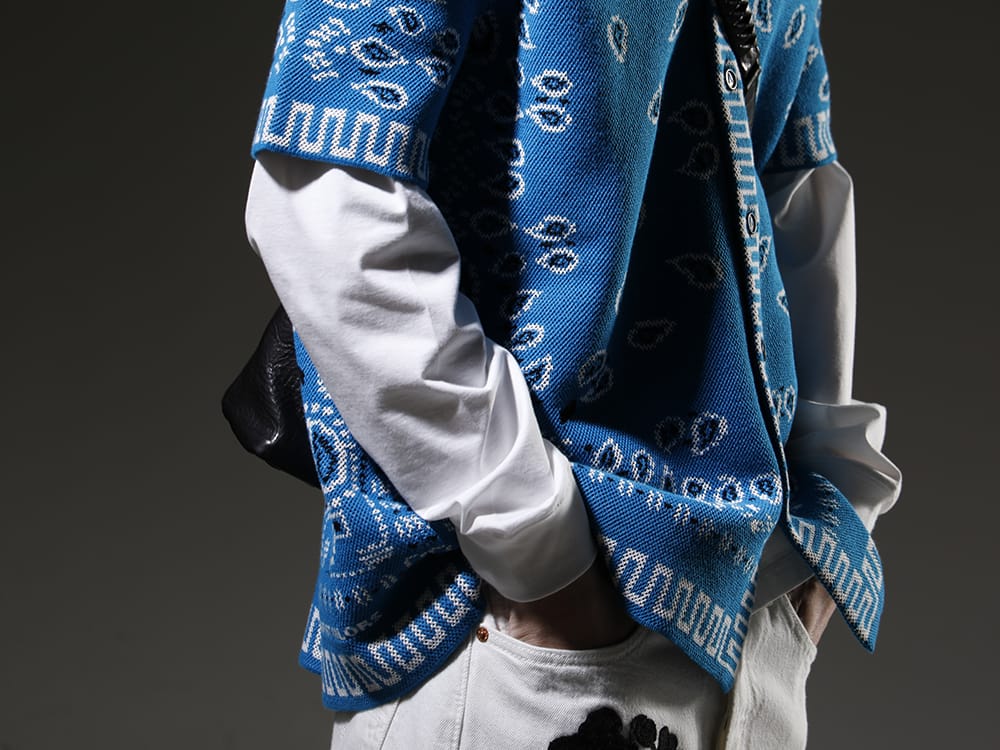 ALANUI 2023SS A garment of the highest class, made with particular care. - LMHS23-022(Bandana Piquet Shirt Blue Swim Multi) - 2-007