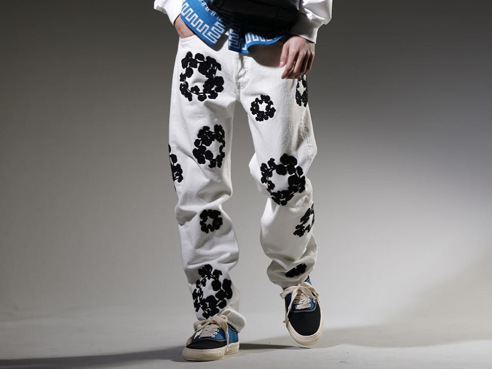 DENIM TEARS / General Scale Maison MIHARAYASUHIRO 2023SS Iconic, standard, and popular denim pants - DT-S22-0000-012(COTTON WREATH Chainstitch Jean White - 501-500-30) A06FW503-Blue(Past Sole Low Cut Sneaker Blue) - 3-001