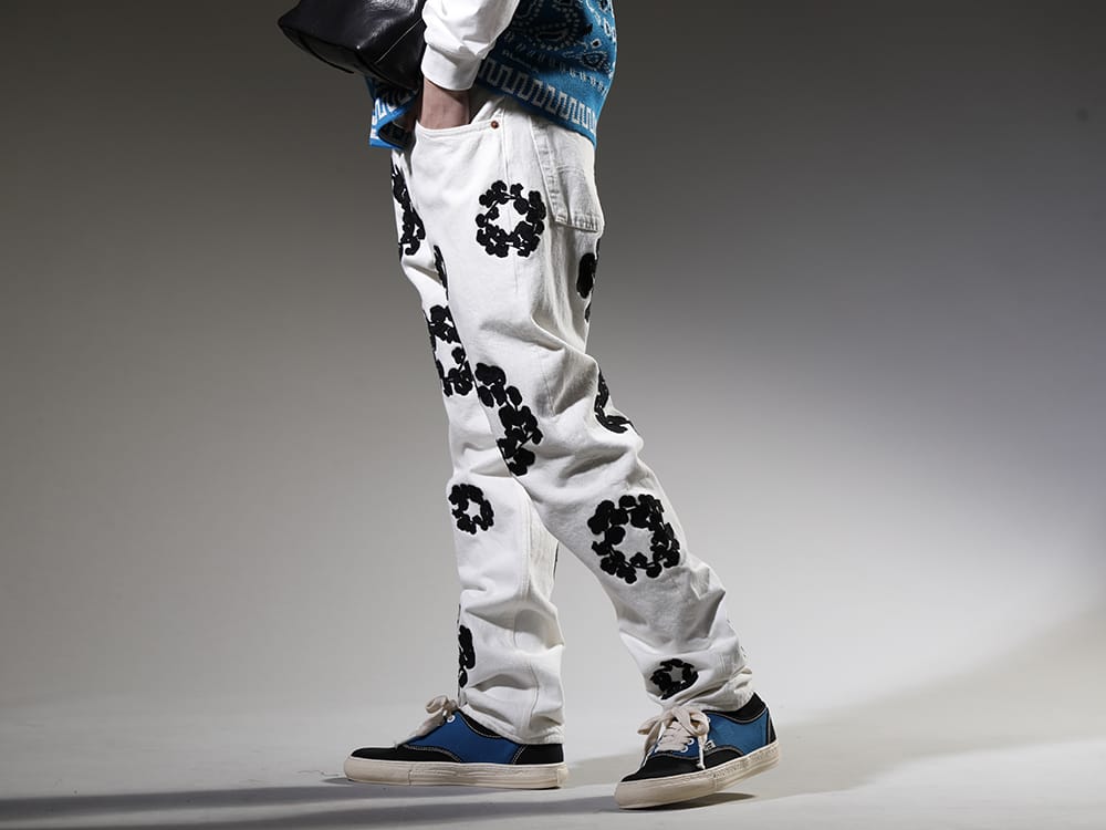 DENIM TEARS / General Scale Maison MIHARAYASUHIRO 2023SS Iconic, standard, and popular denim pants - DT-S22-0000-012(COTTON WREATH Chainstitch Jean White - 501-500-30) A06FW503-Blue(Past Sole Low Cut Sneaker Blue) - 3-002