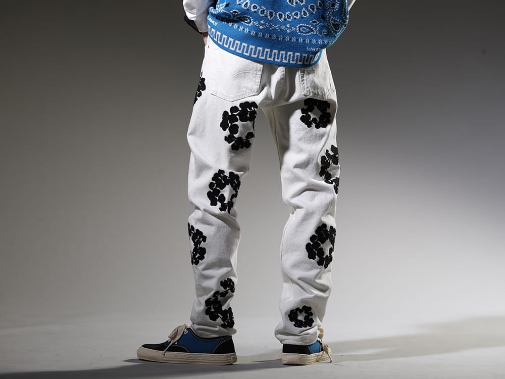 DENIM TEARS / General Scale Maison MIHARAYASUHIRO 2023SS Iconic, standard, and popular denim pants - DT-S22-0000-012(COTTON WREATH Chainstitch Jean White - 501-500-30) A06FW503-Blue(Past Sole Low Cut Sneaker Blue) - 3-003