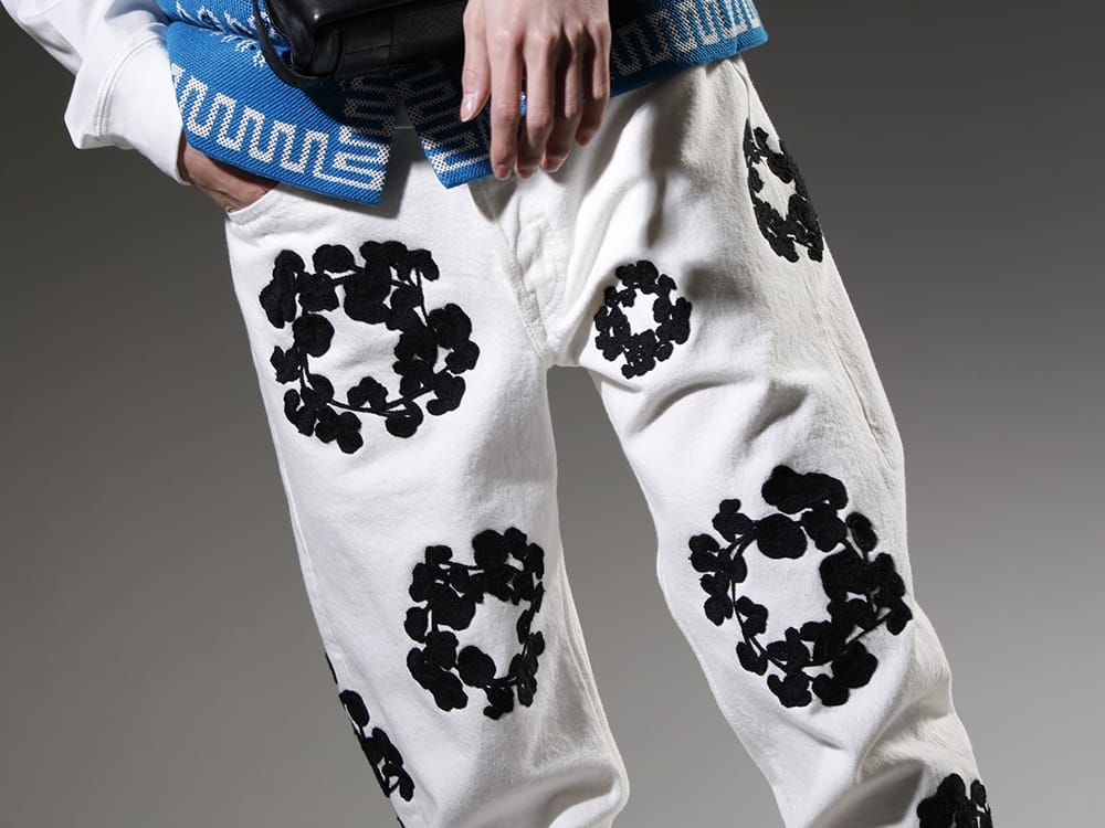 DENIM TEARS 2023SS Iconic, standard, and popular denim pants - DT-S22-0000-012(COTTON WREATH Chainstitch Jean White - 501-500-30) - 3-004