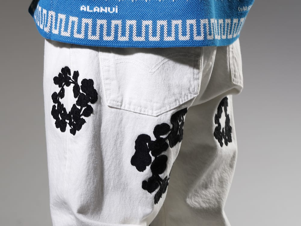DENIM TEARS 2023SS Iconic, standard, and popular denim pants - DT-S22-0000-012(COTTON WREATH Chainstitch Jean White - 501-500-30) - 3-005
