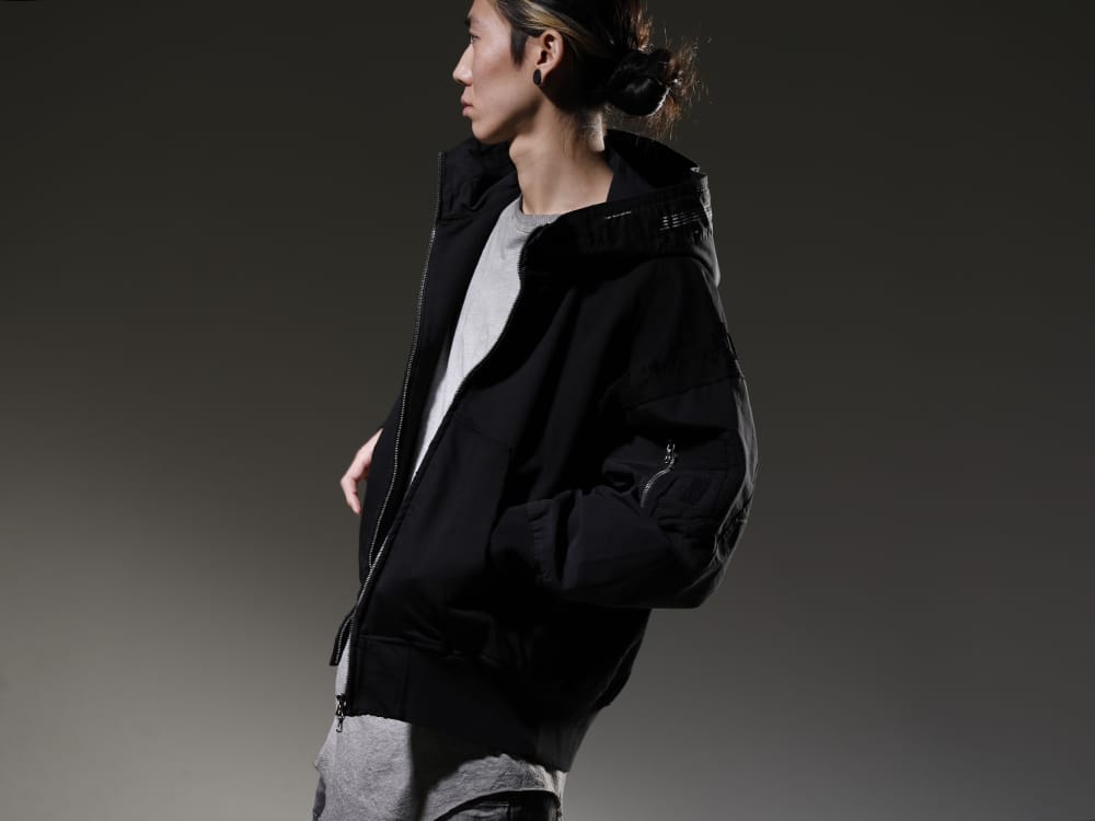 ユリウス / ボリス ビジャン サベリ 2023SS ブランドの世界観を映し出したワンピースハーフスリーブカットソー - 807CUM3-Black(コットンスウェット ダメージコンビフーディー ブラック) TS-ONE-PIECE.1-RF-FKN00001-FADED-WEHR-GRUN(TS ワンピース.1-RF-FKN00001 FADED WEHR GRÜN) - 2-002