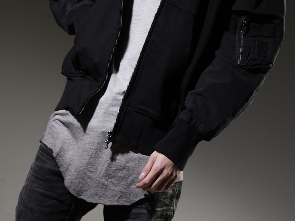 ユリウス / ボリス ビジャン サベリ 2023SS ブランドの世界観を映し出したワンピースハーフスリーブカットソー - 807CUM3-Black(コットンスウェット ダメージコンビフーディー ブラック) TS-ONE-PIECE.1-RF-FKN00001-FADED-WEHR-GRUN(TS ワンピース.1-RF-FKN00001 FADED WEHR GRÜN) - 2-005