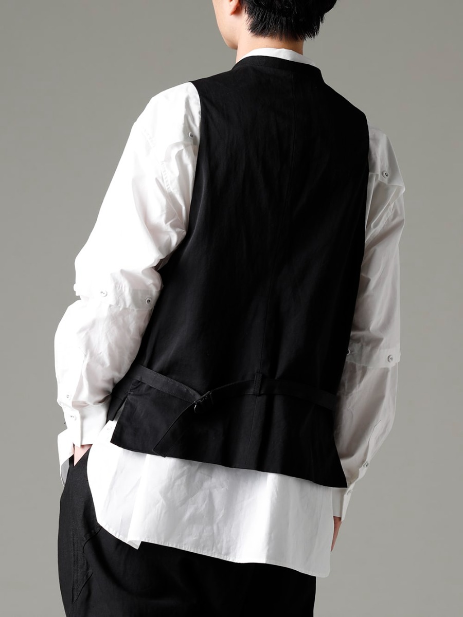 The Viridi-anne(ザ ヴィリジアン) 23SS(春夏) ドレッシーなフォルムをベースにファスナーポケットといった機能的なディテール  - VI-3567-06-Black フラグメント ベスト ブラック VI-3581-02 デタッチャブル シャツ 2-003