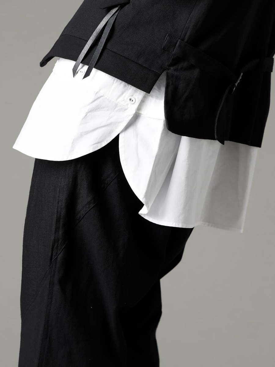 The Viridi-anne(ザ ヴィリジアン) 23SS(春夏) ドレッシーなフォルムをベースにファスナーポケットといった機能的なディテール  - VI-3567-06-Black フラグメント ベスト ブラック VI-3581-02 デタッチャブル シャツ 2-009