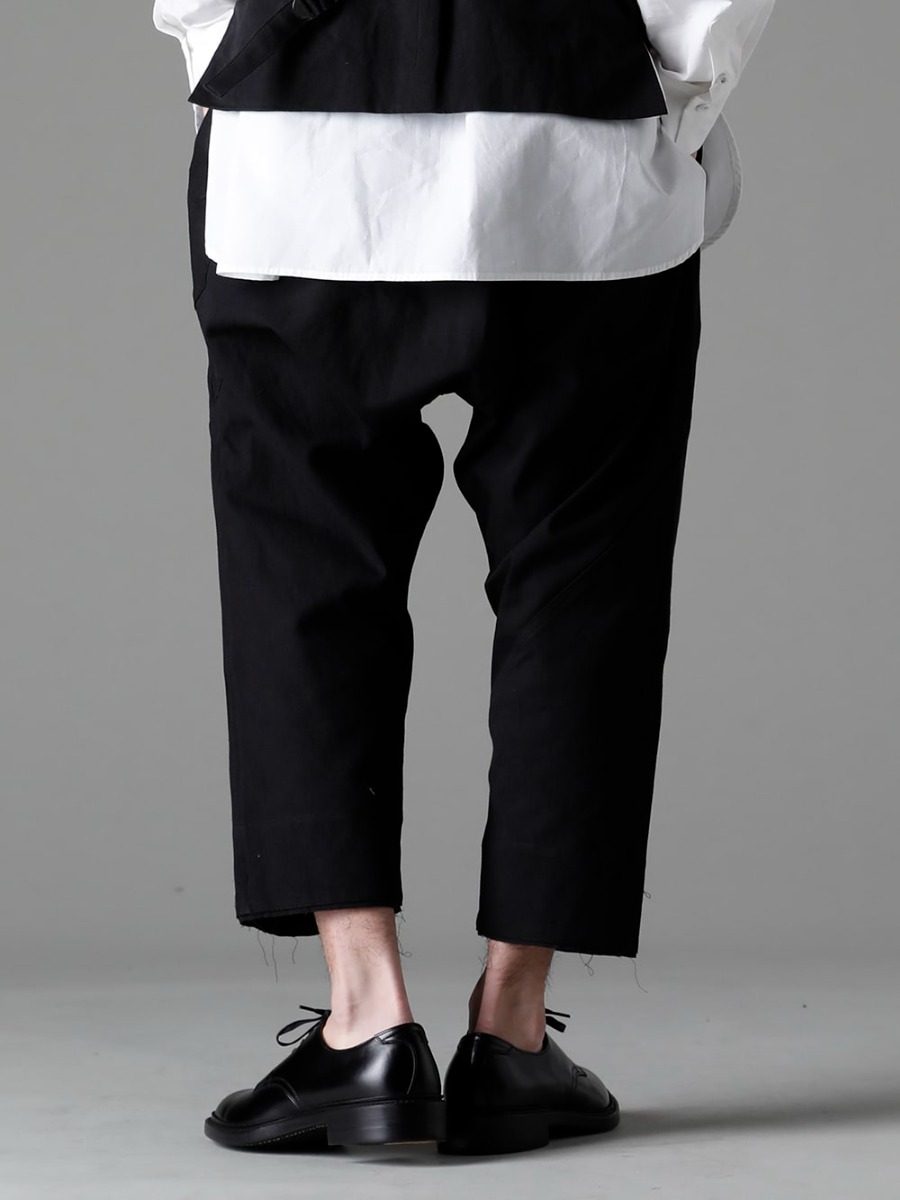 The Viridi-anne(ザ ヴィリジアン) 23SS(春夏) 味のあるディテールをさりげなく用いたデザイン -  VI-3568-04-Black フラグメント ドロップクロッチ トラウザー ブラックIH-22SS-S001-RCレザーシューズ  3-003