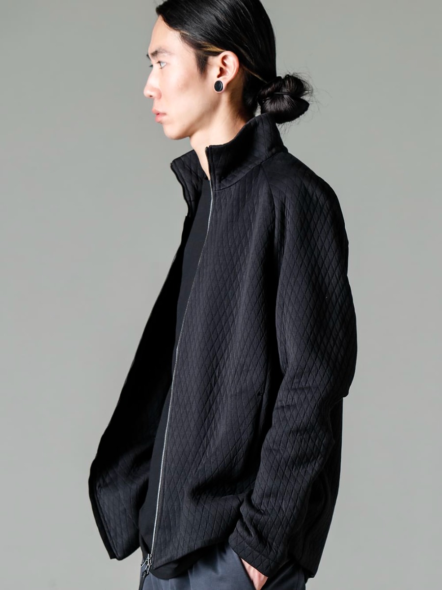 DEVOA 23SS Simple design directly utilizes the expression of the material.  - JKI-DKSW ドリズラージャケット キルトコットン / ポリエステル CSC-SSB3-Black プリントロングスリーブ コットンストレッチジャージー ブラック 2-002