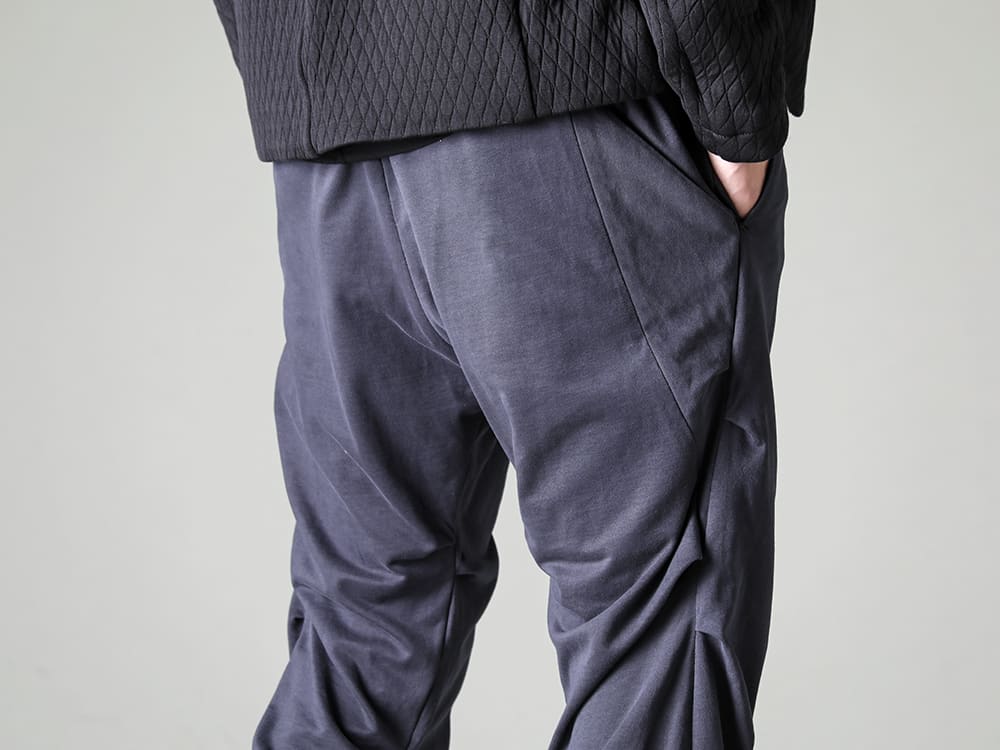 DEVOA 23SS Elastic and drawcord specifications allow for flexible size selection. -  PTN-AGCJ-Blue-Gray ジョガーパンツ コットンジャージー ブルーグレー BOOT4-LEATHER ブーツ4 レザー 3-005