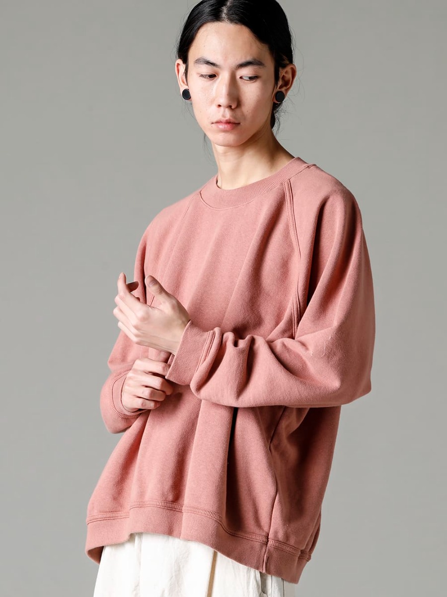 O PROJECT 23SS Round silhouette sweatshirt with an airy, addictive feel  - O15SW1-OLD-PINK CREW NECK SWEAT OLD PINK 2-001