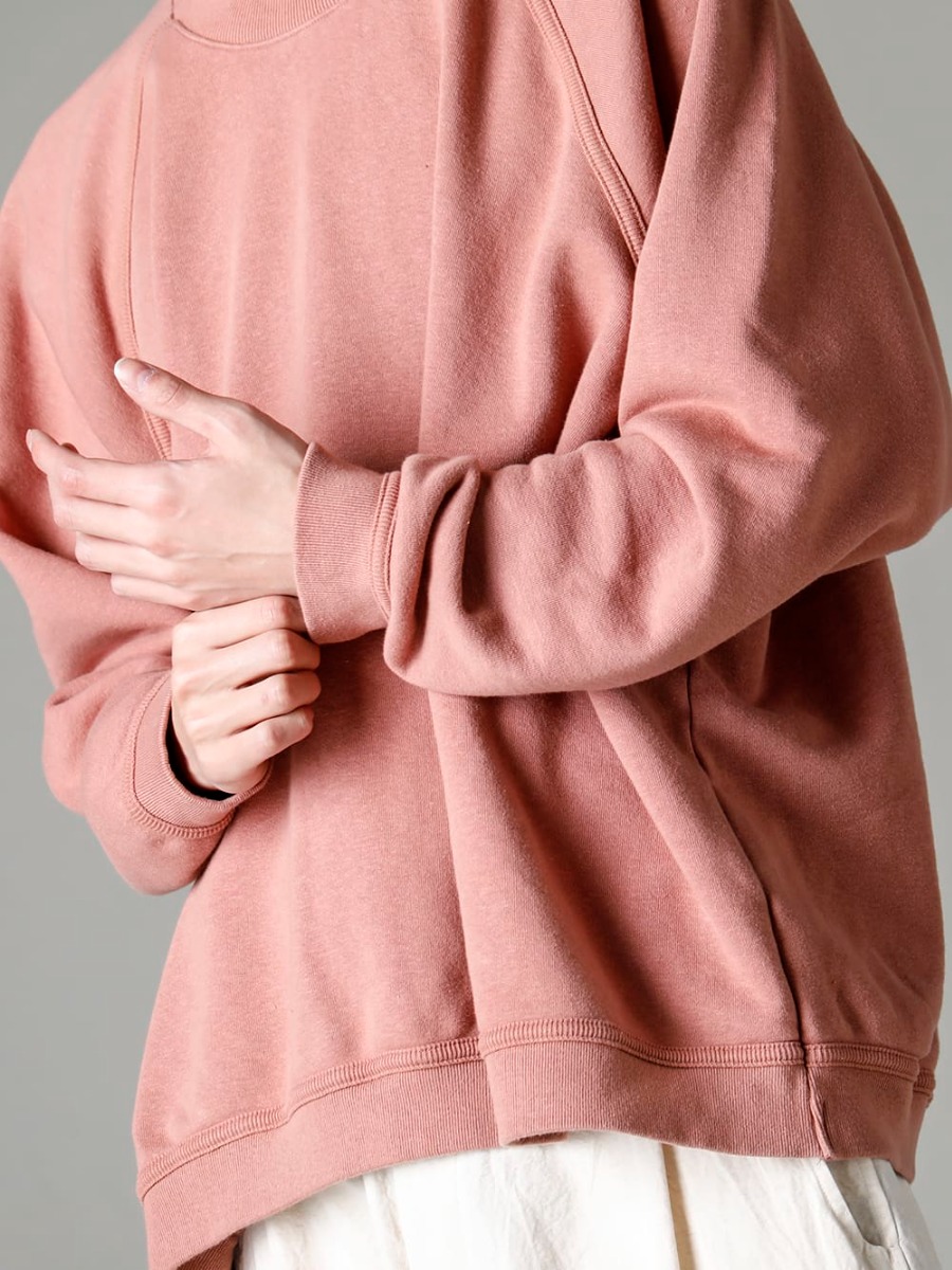 O PROJECT 23SS Round silhouette sweatshirt with an airy, addictive feel  - O15SW1-OLD-PINK CREW NECK SWEAT OLD PINK 2-003