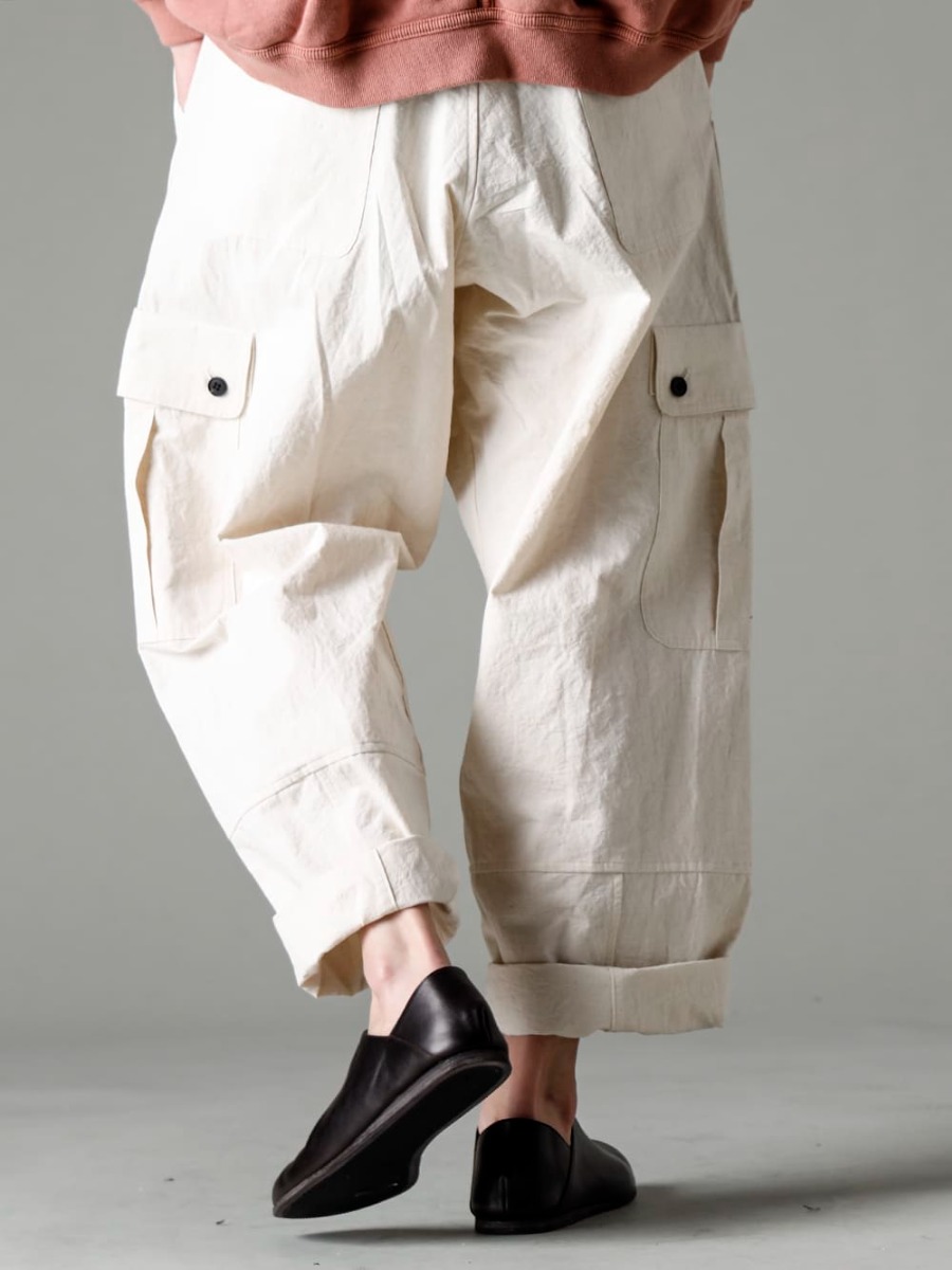 O PROJECT 23SS The popular JJVE leather babouche is back again! -  O15TR3-KINARI CARGO TROUSERS KINARI Fine Canvas 81111-5PO04 JAN JAN VAN ESSCHE X PETROSOLAUM Babouche 3-003