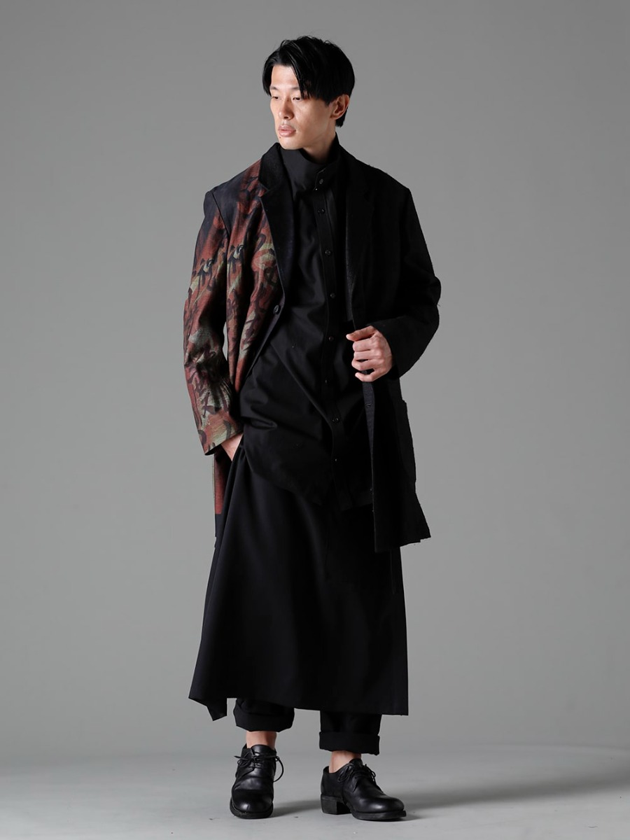 Yohji Yamamoto(ヨウジヤマモト) 23SS(春夏) HZ-P37-100 フレアスカート布付きパンツ 1-001