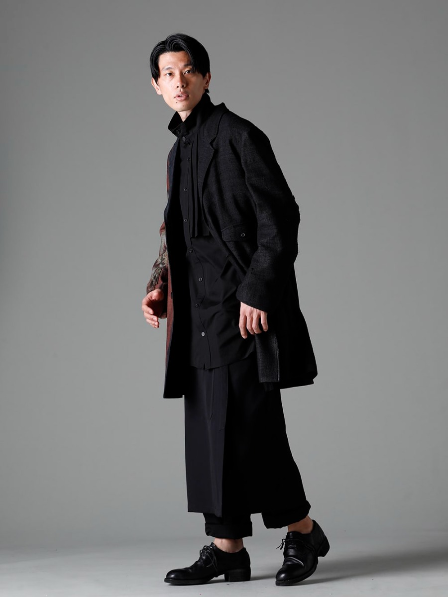 Yohji Yamamoto(ヨウジヤマモト) 23SS(春夏) HZ-P37-100 フレアスカート布付きパンツ 1-002