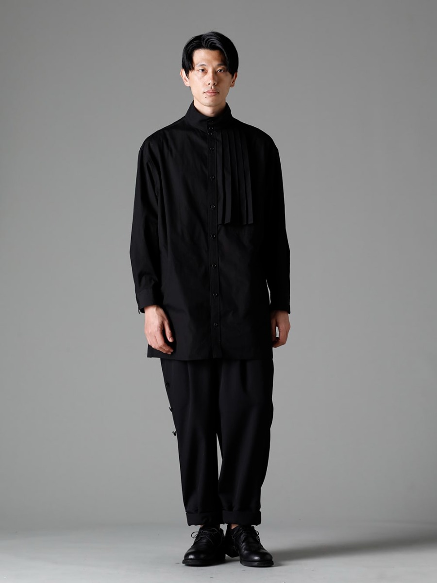 Yohji Yamamoto(ヨウジヤマモト) 23SS(春夏) HZ-P37-100 フレアスカート布付きパンツ 2-001