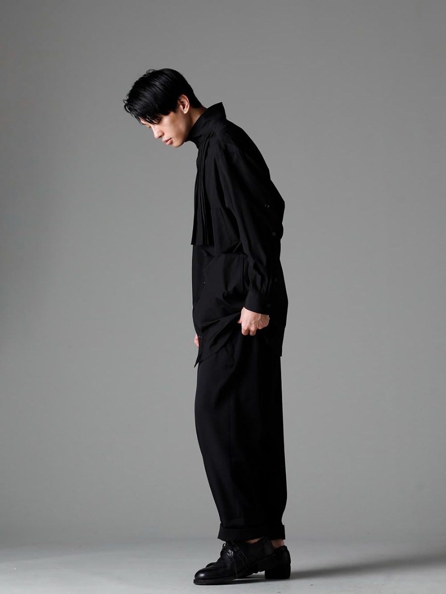 Yohji Yamamoto(ヨウジヤマモト) 23SS(春夏) HZ-P37-100 フレアスカート布付きパンツ 2-002