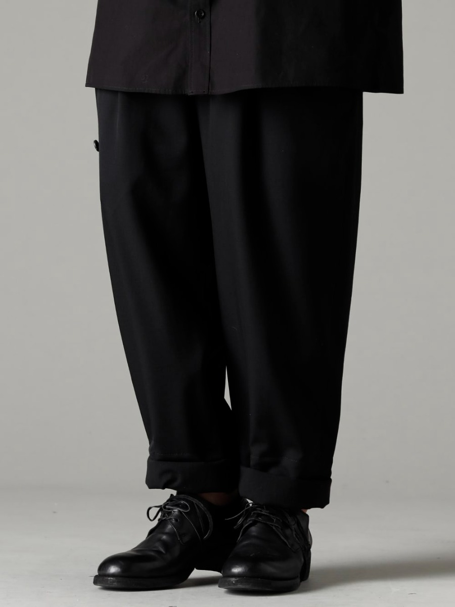 Yohji Yamamoto(ヨウジヤマモト) 23SS(春夏) HZ-P37-100 フレアスカート布付きパンツ 2-004