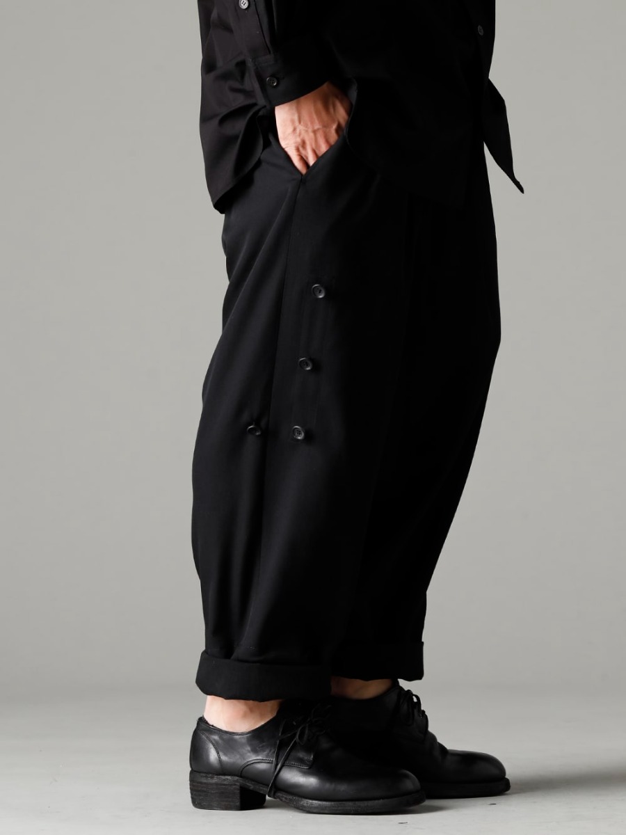 Yohji Yamamoto(ヨウジヤマモト) 23SS(春夏) HZ-P37-100 フレアスカート布付きパンツ 2-005