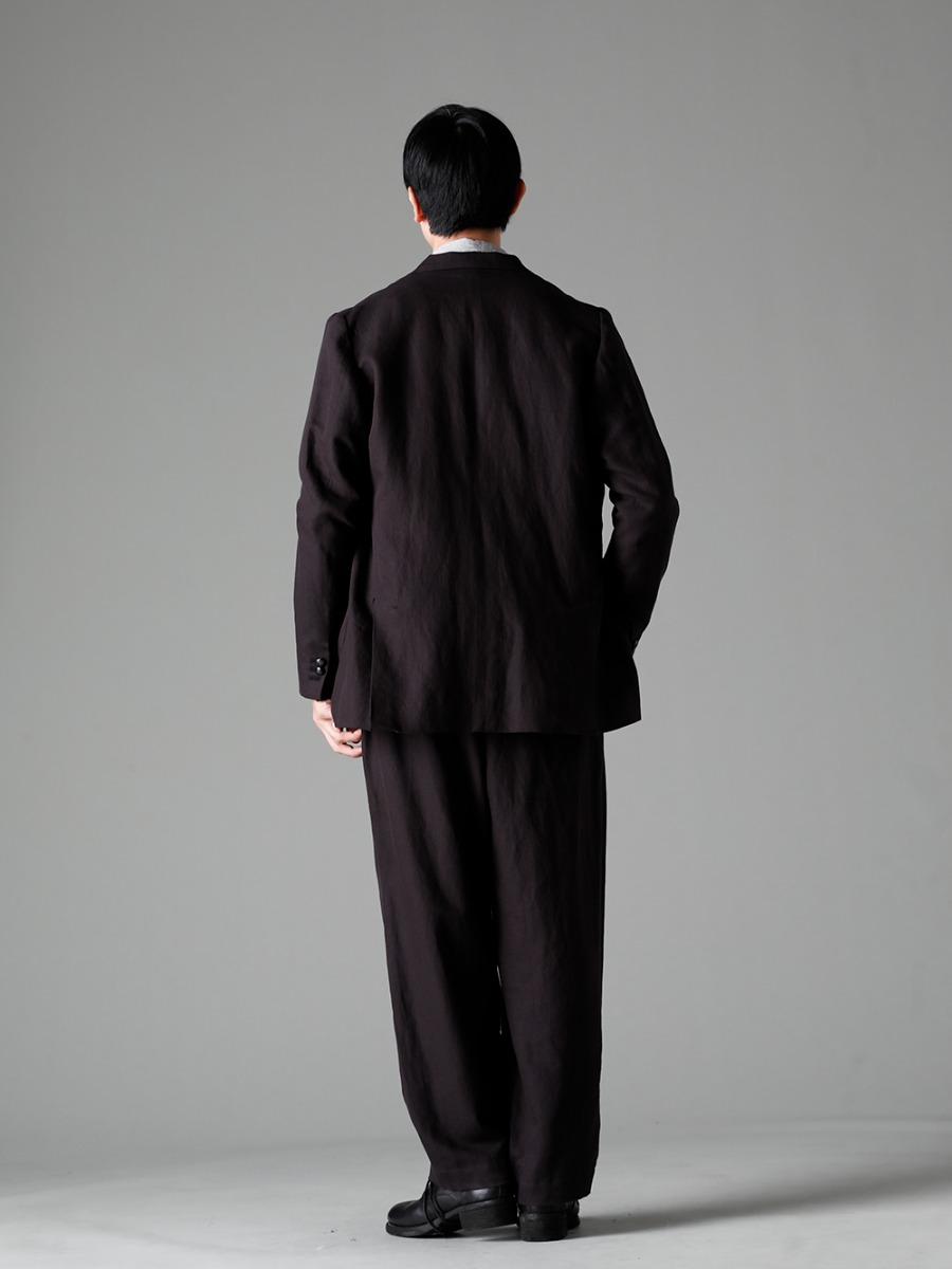 NOUSAN(ノウザン) 23SS(春夏) ハンドメイドならではの纏まり - johann-A ヨハン：3-B パッチポケットジャケット - center seam shirt センターシームシャツ - villa-A-23SS ヴィラ:ワイドイージーパンツ - 792Z クラシック ダービーシューズ レースアップ ダブルソール - ホース フルグレイン - 792Z 1-005