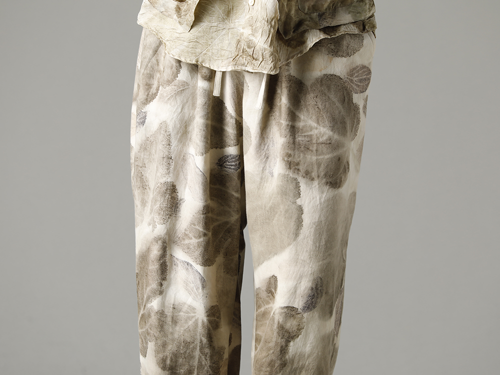 NOUSAN 23SS Fabrics blended to maximize the use of washi - villa-A-23SS-Leaf Print villa：Wide Easy Pants (Leaf Print) 3-002