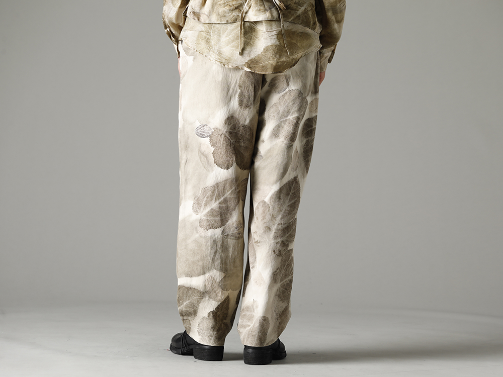 NOUSAN 23SS Fabrics blended to maximize the use of washi - villa-A-23SS-Leaf Print villa：Wide Easy Pants (Leaf Print) - 792Z Classic Derby Shoes Double Sole - Horse Full Grain Leather 3-005