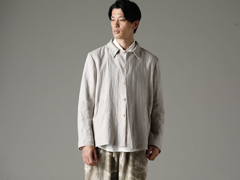 NOUSAN 23SS Detail-oriented design without detail  - vincent vincent：Fly Front Short Jacket - shirt Reguler Collar Shirt 2-001