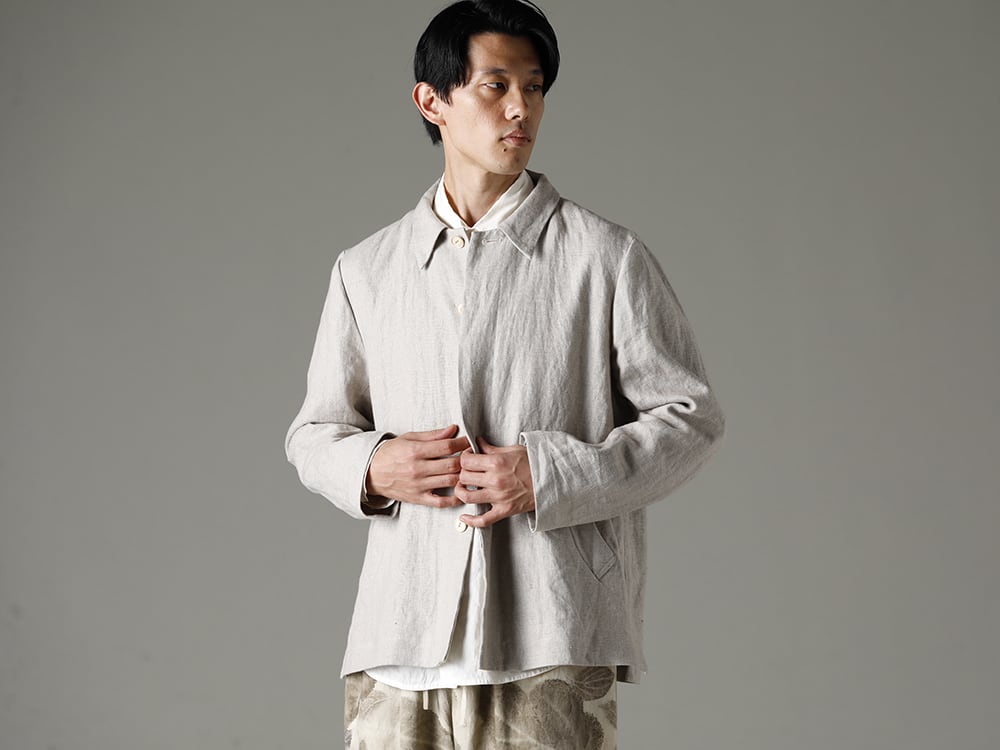 NOUSAN 23SS Detail-oriented design without detail  - vincent vincent：Fly Front Short Jacket - shirt Reguler Collar Shirt 2-002
