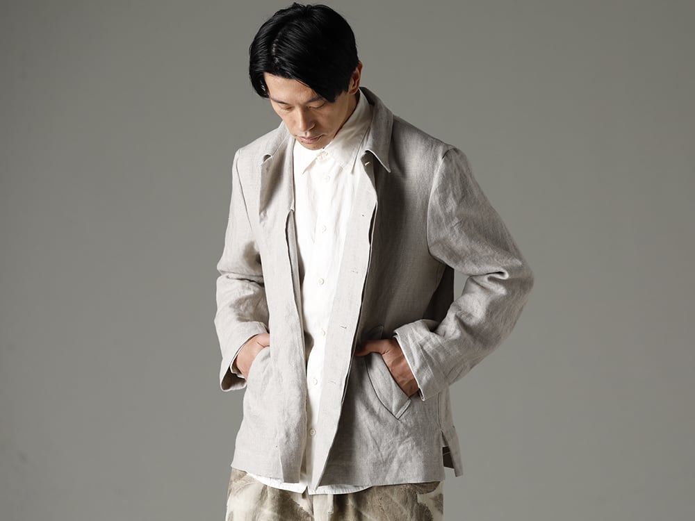 NOUSAN 23SS Detail-oriented design without detail  - vincent vincent：Fly Front Short Jacket - shirt Reguler Collar Shirt 2-003