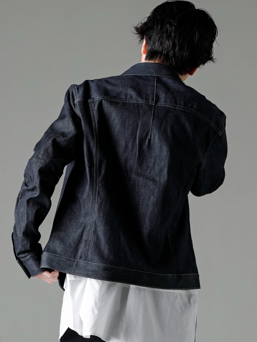 The Viridi-anne - ザ ヴィリジアン 2023SS カジュアルライクなIndigoカラー  - VI-3574-06-Indigo - デニムジャケット インディゴ - VI-3581-02 - デタッチャブル シャツ - VI-3575-04-Black 2-002