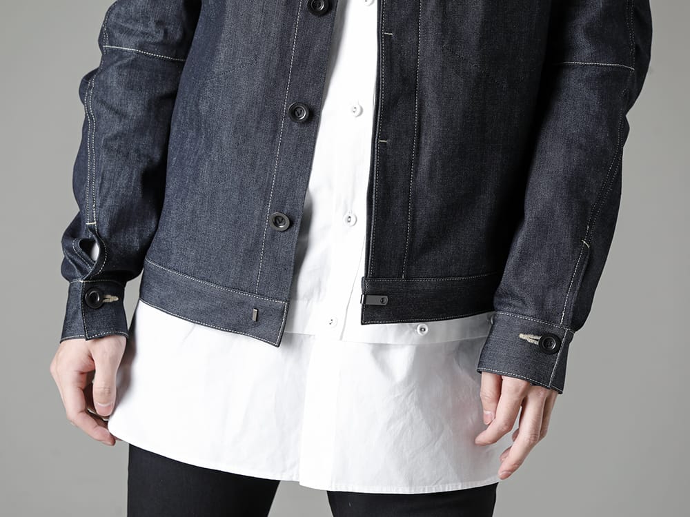 The Viridi-anne - ザ ヴィリジアン 2023SS カジュアルライクなIndigoカラー  - VI-3574-06-Indigo - デニムジャケット インディゴ - VI-3581-02 - デタッチャブル シャツ - VI-3575-04-Black 2-004