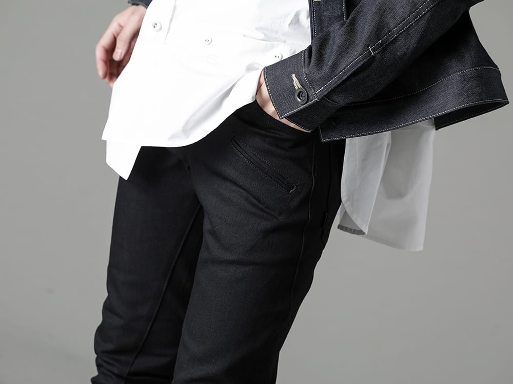 The Viridi-anne - ザ ヴィリジアン 2023SS カジュアルライクなIndigoカラー  - VI-3581-02 - デタッチャブル シャツ - VI-3575-04-Black - デニム スリム パンツ ブラック 2-008