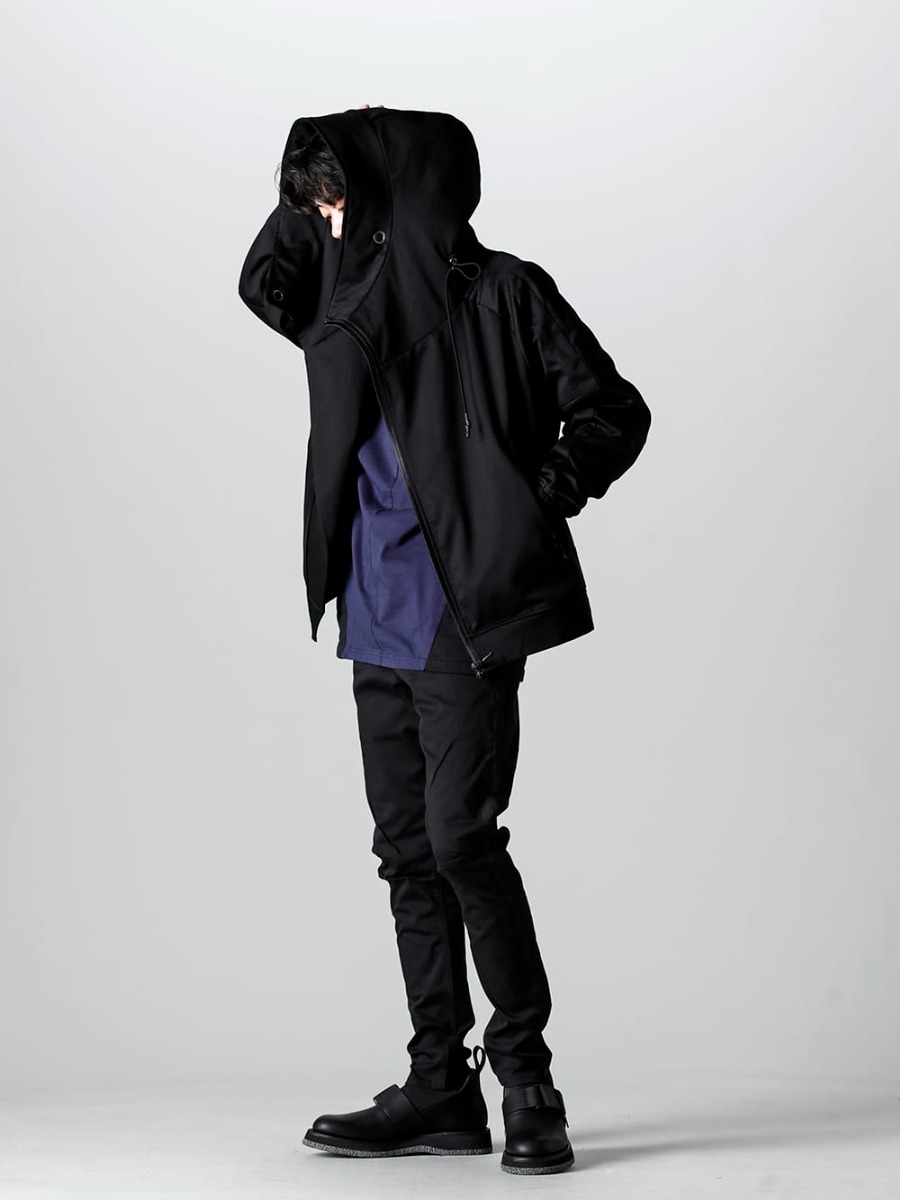 RIPVANWINKLE 2023SS Styling Dolman sleeve style with casually dark navy as a point - RW-513 - Line Wrap Hoodie - RW-508 - Line Slim Easy Dust Black
 - RW-520 - Tactical Derby Gore 1-002