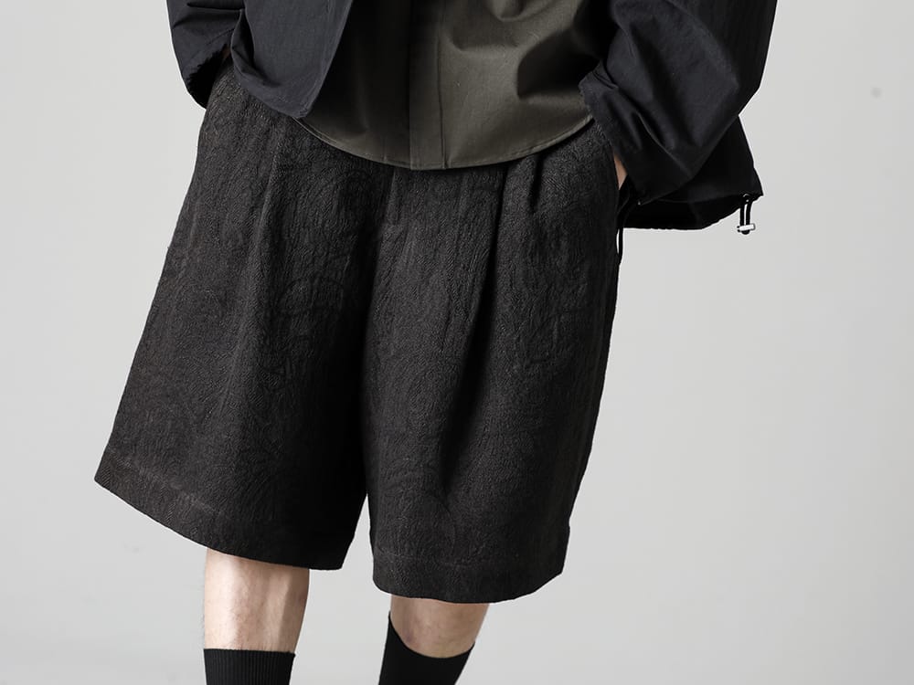 IRENISA - イレニサ  2023SS 見出し3 - IH-23SS-P020-TK-Dark-Brown - ツータックワイドショーツ Dark Brown  3-002