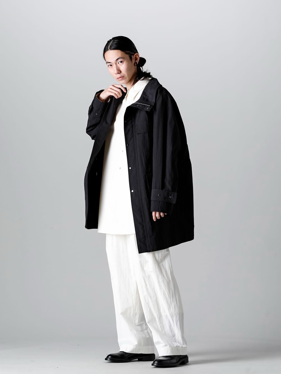 IRENISA 23SS - IH-23SS-C015-CS-Stand Collar Zip Coat - IH-23SS-B021-CSS-Middle Length Shirt Ivory - IH-23SS-P003-CS-High Waist Pants  4-001