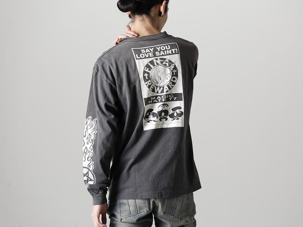 ©SAINT M×××××× 2023SS - ©SAINT M×××××× 2022-23秋冬系列10款/2023春夏系列2款发布!从现在开始店面和网上销售同时开始! - SM-S23-0000-026(Fire Baby Long Sleeve T-Shirt) - 1-013