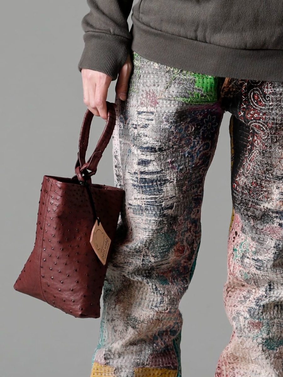 プロレタ リ アート / コーネリアンタウラス 2023SS 圧倒的な加工技術により生み出された至極の1本 - UROBOROS-DENIM-JEANS-MULCH-32-22-23AW(BORO デニムパンツ ビーズ付き) co22fwcws010-ostrich-Burgundy(CWS デ フォーマーバッグ オーストリッチ バーガンディ) - 3-003