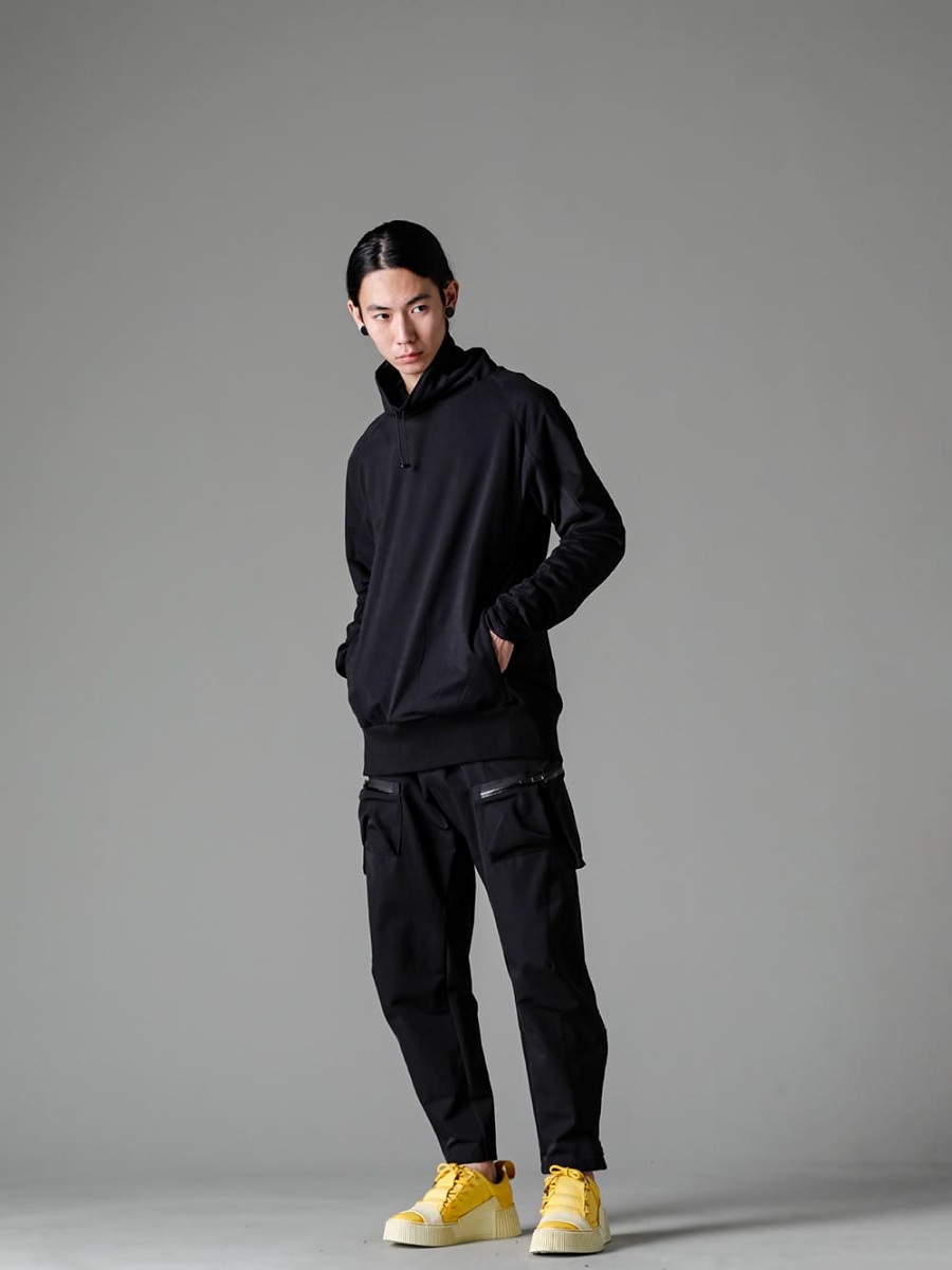 DEVOA 23SS styling - FJF-AGMH-Used-Black High Neck Pullover Cotton Jersey Used Black  4-001