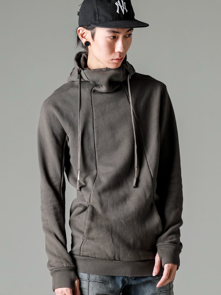 Boris Bidjan Sabari 22-23AW Special Coloring and Details  - NV LOGO FR ARMY COTTON CAP BLACK DYE - HOODY2-FTT00008 HOODY2 FTT00008 2-001