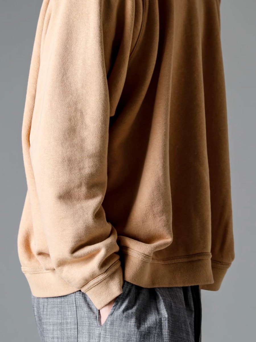O PROJECT(オー プロジェクト) 23SS(春夏) 色物のウェアが苦手な方でも気軽に取り入れやすいMustardカラー  - O15SW1-YELLOW-BEIGE クルー ネック スエット イエロー ベージュ 2-003