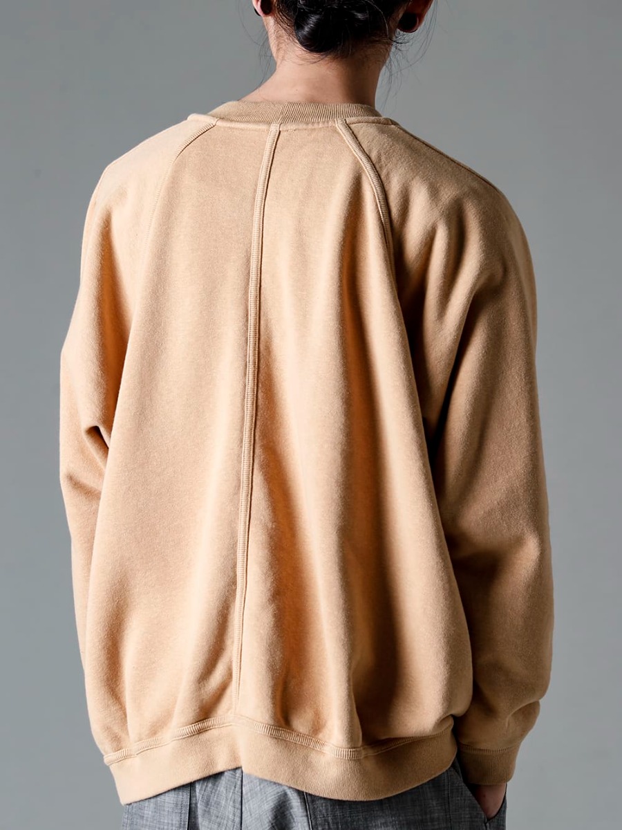 O PROJECT(オー プロジェクト) 23SS(春夏) 色物のウェアが苦手な方でも気軽に取り入れやすいMustardカラー  - O15SW1-YELLOW-BEIGE クルー ネック スエット イエロー ベージュ 2-004