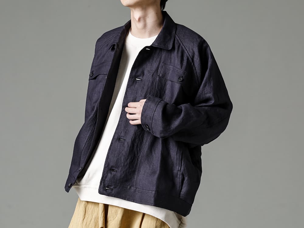 O PROJECT 23SS O15JKT1 DENIM JACKET DK GREY Dense Herringbone 1-005