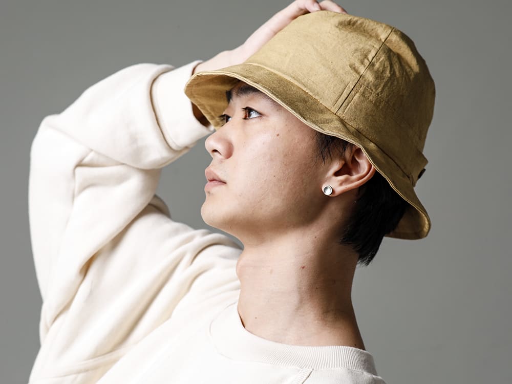 O PROJECT 23SS 015HAT1 FISHERMAN'S HAT MUSTARD Fine Canvas 2-003