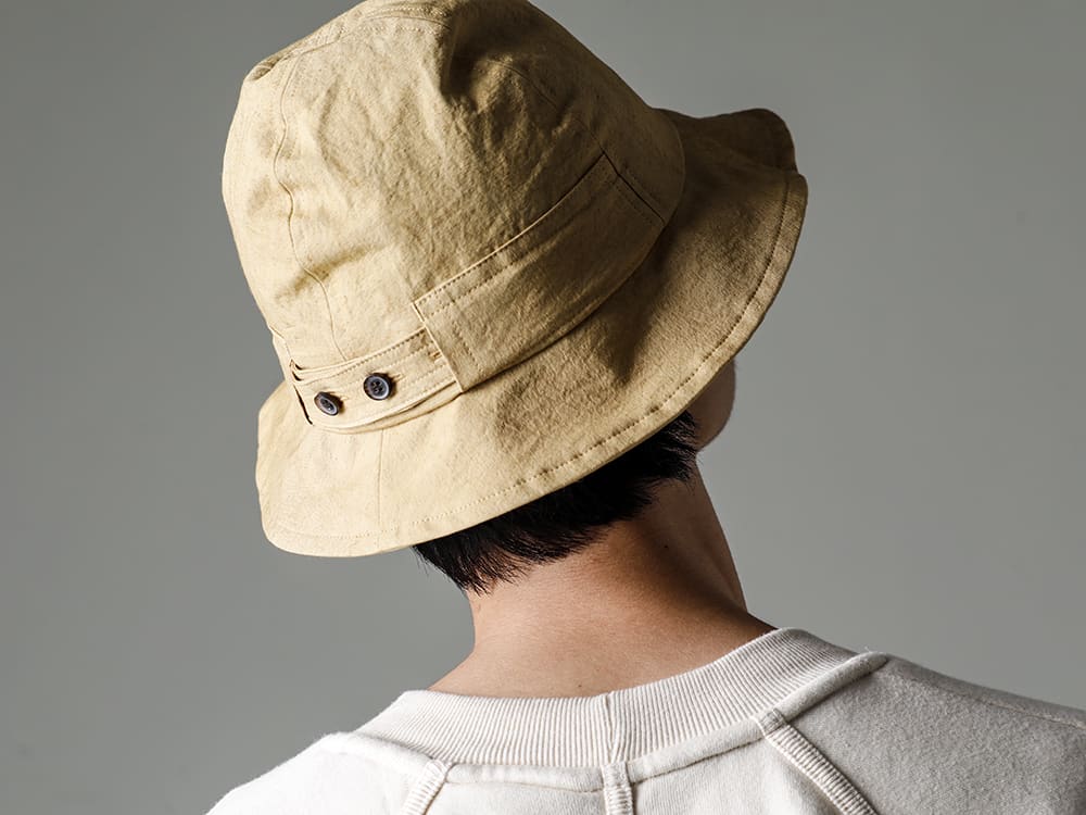 O PROJECT 23SS 015HAT1 FISHERMAN'S HAT MUSTARD Fine Canvas 2-004