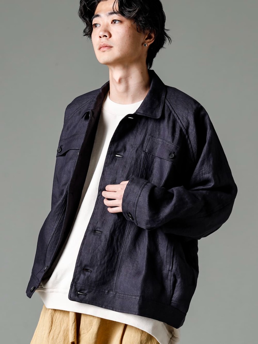 O projecct 23SS Linen Herringbone Denim Jacket Style - FASCINATE BLOG