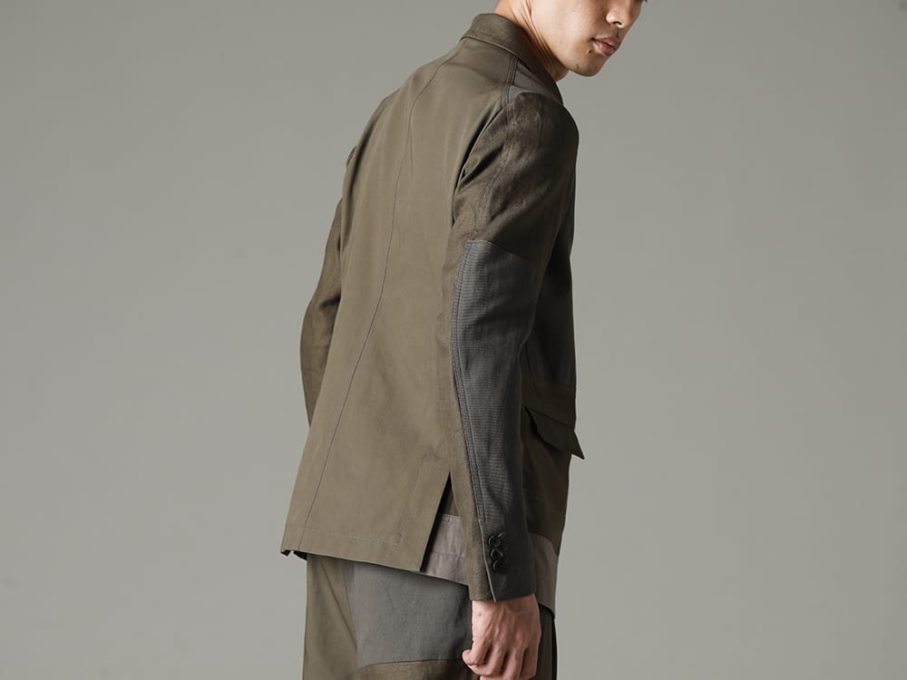 The Viridi-anne 2023SS - Details that show the originality of the brand - VI-3566-06-Dark-Olive(Fragment Blazer Dark Olive) VI-3613-01-Light-Gray(Double Layerd T-Shirt Light Gray) - 2-002