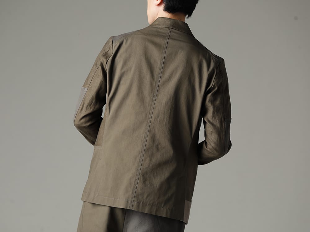 The Viridi-anne 2023SS - Details that show the originality of the brand - VI-3566-06-Dark-Olive(Fragment Blazer Dark Olive) VI-3613-01-Light-Gray(Double Layerd T-Shirt Light Gray) - 2-003