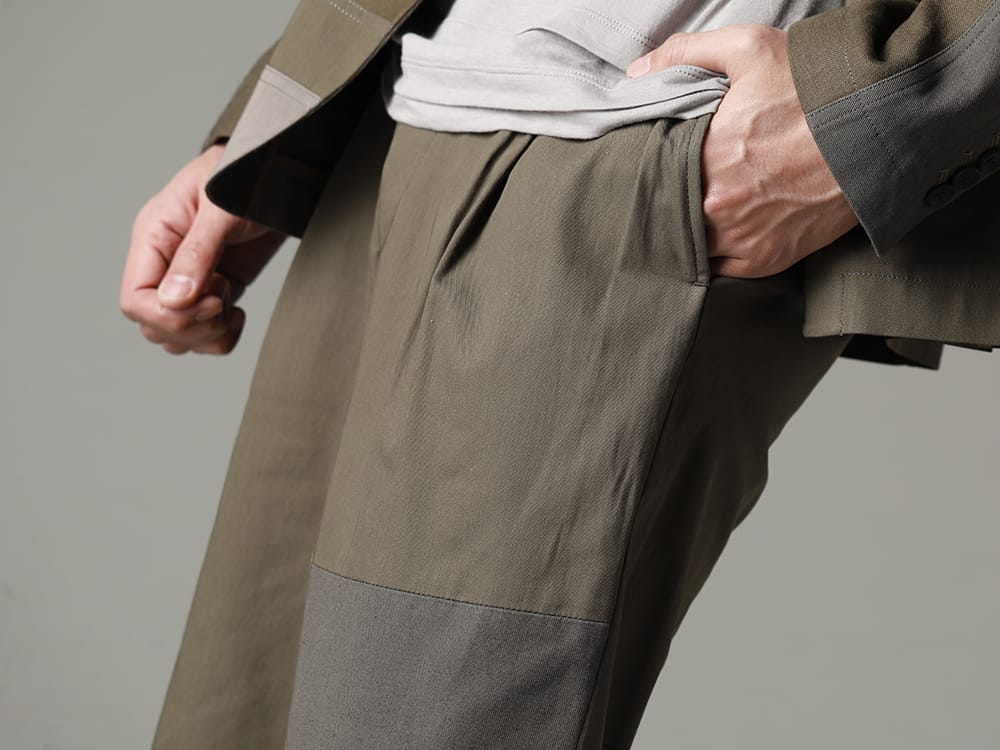 The Viridi-anne 2023SS - Cropped pants and sneakers for a laid-back look - VI-3569-04-Dark-olive(Fragment Cropped Trousers Dark Olive) - 3-005