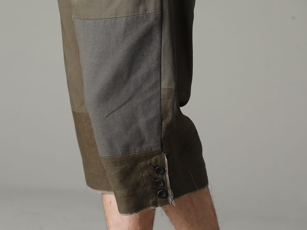 The Viridi-anne 2023SS - Cropped pants and sneakers for a laid-back look - VI-3569-04-Dark-olive(Fragment Cropped Trousers Dark Olive) - 3-006