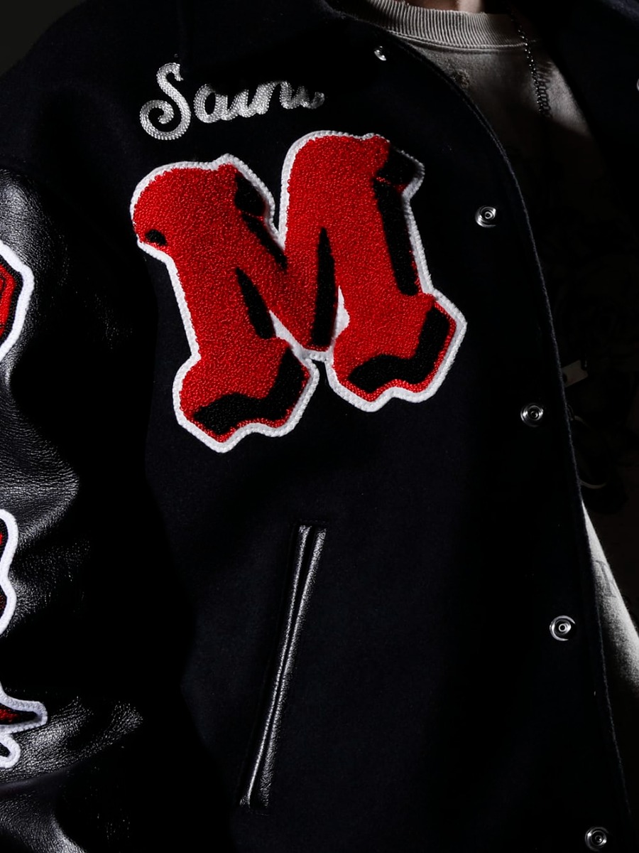 SAINT M×××××× 2023SS Varsity jacket with a sense of weight with a dark atmosphere - SM-A22-0000-034(DEVIL Varsity Jacket Black) - 2-005